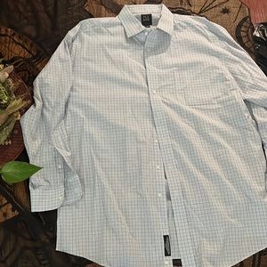 jos a bank tailored fit, 18 1/2-36, blue black and white plaid